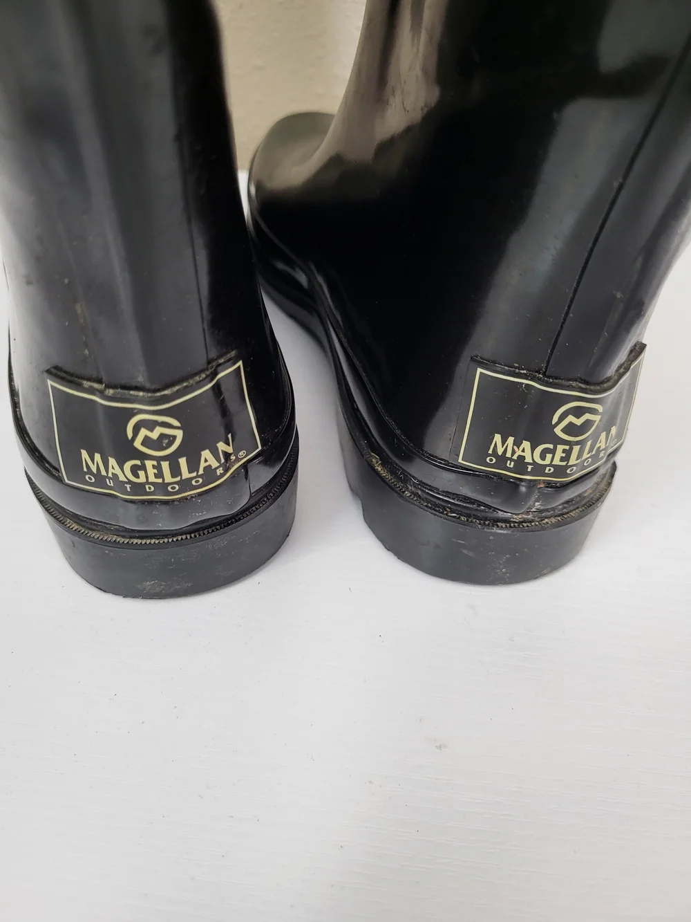 Magellan Outdoor Original Tall Gloss Women's Rain Rubber Boots - Black 8M